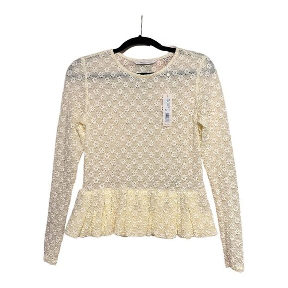 REBECCA TAYLOR Stretch Lace Peplum Top Sheer S NEW with Tags - Picture 4 of 15